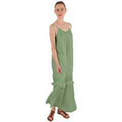 Dark Sea Green Cami Maxi Ruffle Chiffon Dress by FabChoice