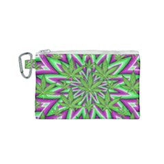 Purple, White, Green, Marijuana, Leaves, Cbdoilprincess  5de76707-e767-40d0-a70d-e7c36407f0a3 Canvas Cosmetic Bag (small) by CBDOilPrincess1