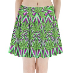 Purple, White, Green, Marijuana, Leaves, Cbdoilprincess  5de76707-e767-40d0-a70d-e7c36407f0a3 Pleated Mini Skirt