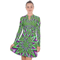 Purple, White, Green, Marijuana, Leaves, Cbdoilprincess  5de76707-e767-40d0-a70d-e7c36407f0a3 Long Sleeve Panel Dress by CBDOilPrincess1