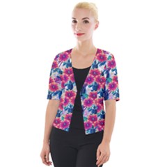 Tropical Flowers Turtles Cbdoilprincess 9a8efa63-1b6b-4226-a85c-858859e581d8 Cropped Button Cardigan