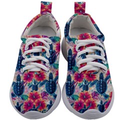 Tropical Flowers Turtles Cbdoilprincess 9a8efa63-1b6b-4226-a85c-858859e581d8 Kids Athletic Shoes by CBDOilPrincess1