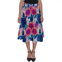 Tropical Flowers Turtles Cbdoilprincess 9a8efa63-1b6b-4226-a85c-858859e581d8 Perfect Length Midi Skirt