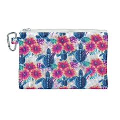 Tropical Flowers Turtles Cbdoilprincess 9a8efa63-1b6b-4226-a85c-858859e581d8 Canvas Cosmetic Bag (large)