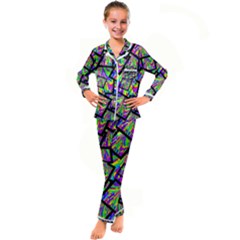 Vibrant Colors Cbdoilprincess 47064993-d0bc-4cda-b403-dc84c3d564a3 Kid s Satin Long Sleeve Pajamas Set by CBDOilPrincess1