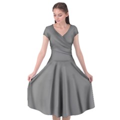 Battleship Grey Cap Sleeve Wrap Front Dress by FabChoice