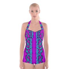 Snake Print Cbdoilprincess 4be14ba2-4032-43e6-a099-7f7e7f0d7362 Boyleg Halter Swimsuit 