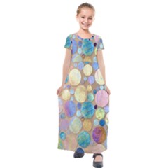 Tiles Cbdoilprincess Eb49aa06-f1b9-412e-836d-30c28dd8f7d9 Kids  Short Sleeve Maxi Dress
