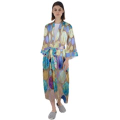 Tiles Cbdoilprincess Eb49aa06-f1b9-412e-836d-30c28dd8f7d9 Maxi Satin Kimono by CBDOilPrincess1