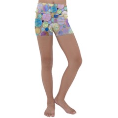 Tiles Cbdoilprincess Eb49aa06-f1b9-412e-836d-30c28dd8f7d9 Kids  Lightweight Velour Yoga Shorts