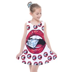 Lips Diamonds Cbdoilprincess  Df7357df-b45a-476d-b5b0-d19665f6de3f Kids  Summer Dress