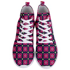 Pattern Of Hearts Men s Lightweight High Top Sneakers by SychEva