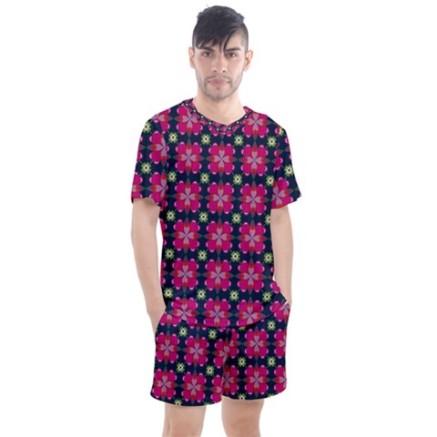Pattern Of Hearts Men s Mesh Tee And Shorts Set by SychEva