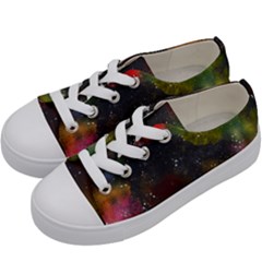 Abstract Paint Drops Kids  Low Top Canvas Sneakers by goljakoff