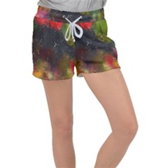 Abstract Paint Drops Velour Lounge Shorts by goljakoff