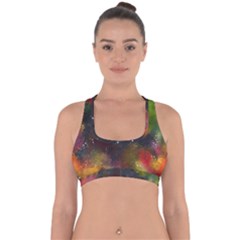 Abstract Paint Drops Cross Back Hipster Bikini Top  by goljakoff