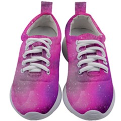 Purple Space Paint Kids Athletic Shoes by goljakoff