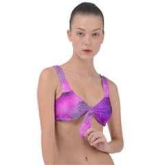 Purple Space Paint Front Tie Bikini Top by goljakoff