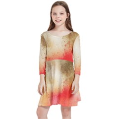 Gold Drops Kids  Quarter Sleeve Skater Dress by goljakoff