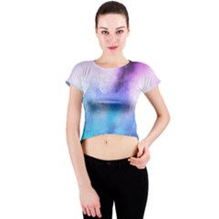 Metallic Paint Crew Neck Crop Top by goljakoff