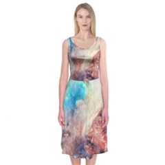 Abstract Galaxy Paint Midi Sleeveless Dress by goljakoff