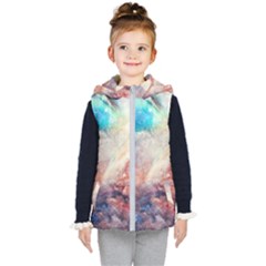 Abstract Galaxy Paint Kids  Hooded Puffer Vest by goljakoff