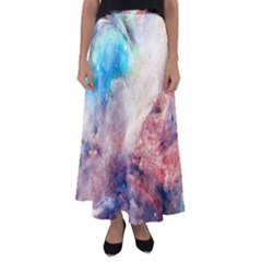 Abstract Galaxy Paint Flared Maxi Skirt by goljakoff