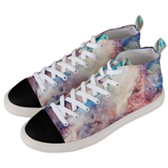 Abstract Galaxy Paint Men s Mid-top Canvas Sneakers by goljakoff