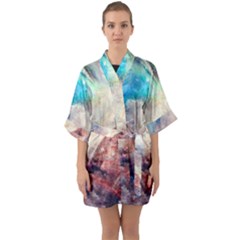 Abstract Galaxy Paint Half Sleeve Satin Kimono  by goljakoff