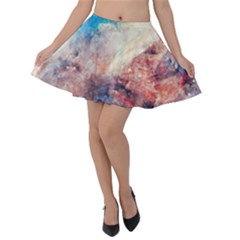 Abstract Galaxy Paint Velvet Skater Skirt by goljakoff