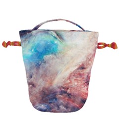 Abstract Galaxy Paint Drawstring Bucket Bag by goljakoff