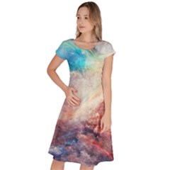 Abstract Galaxy Paint Classic Short Sleeve Dress by goljakoff