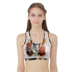 Dog Paint Sports Bra With Border by goljakoff