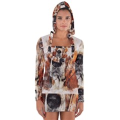 Dog Paint Long Sleeve Hooded T-shirt by goljakoff