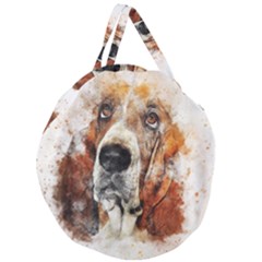 Dog Paint Giant Round Zipper Tote by goljakoff