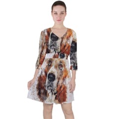 Dog Paint Ruffle Dress by goljakoff