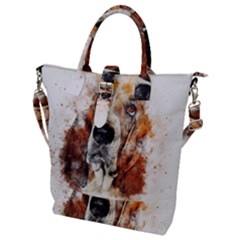 Dog Paint Buckle Top Tote Bag by goljakoff