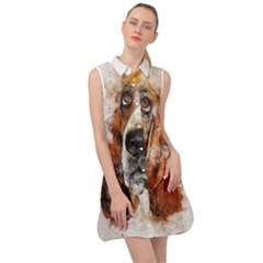 Dog Paint Sleeveless Shirt Dress by goljakoff