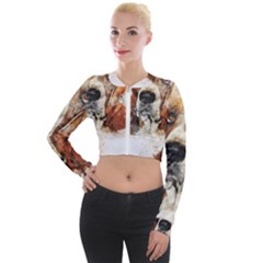 Dog Paint Long Sleeve Cropped Velvet Jacket by goljakoff