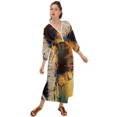 Elephant Mandala Grecian Style  Maxi Dress by goljakoff