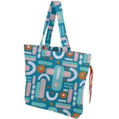 Abstract Shapes Drawstring Tote Bag by SychEva