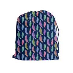 Watercolor Feathers Drawstring Pouch (xl) by SychEva