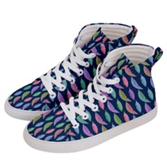 Watercolor Feathers Men s Hi-top Skate Sneakers by SychEva