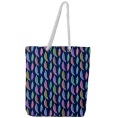 Watercolor Feathers Full Print Rope Handle Tote (large) by SychEva