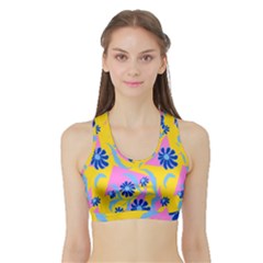 Folk Floral Pattern  Abstract Flowers Print  Seamless Pattern Sports Bra With Border by Eskimos