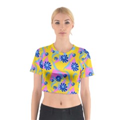 Folk Floral Pattern  Abstract Flowers Print  Seamless Pattern Cotton Crop Top