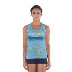 Folk Floral Pattern  Abstract Flowers Print  Seamless Pattern Sport Tank Top  by Eskimos