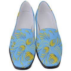 Folk Floral Pattern  Abstract Flowers Print  Seamless Pattern Women s Classic Loafer Heels by Eskimos