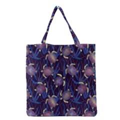 Turtles Swim In The Water Among The Plants Grocery Tote Bag by SychEva