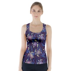 Turtles Swim In The Water Among The Plants Racer Back Sports Top